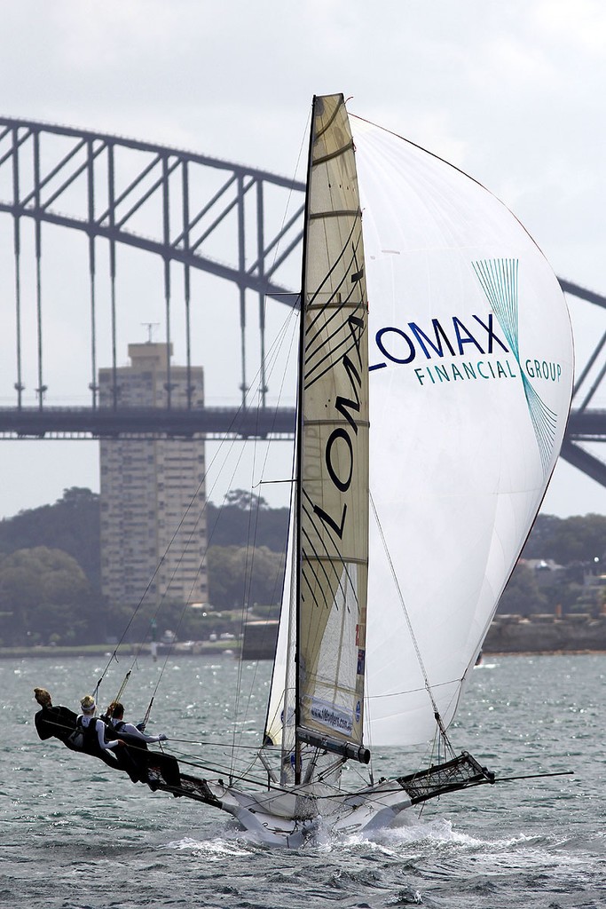 Lomax in Action at JJ Giltinan International 2013 &copy; Frank Quealey /Australian 18 Footers League http://www.18footers.com.au